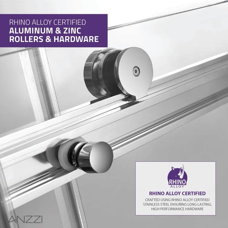 Kahn 60" W x 76" H Double Sliding Frameless Shower Door