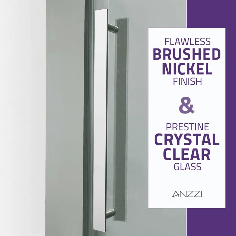 Stellar 48" W x 76" H Double Sliding Frameless Shower Door
