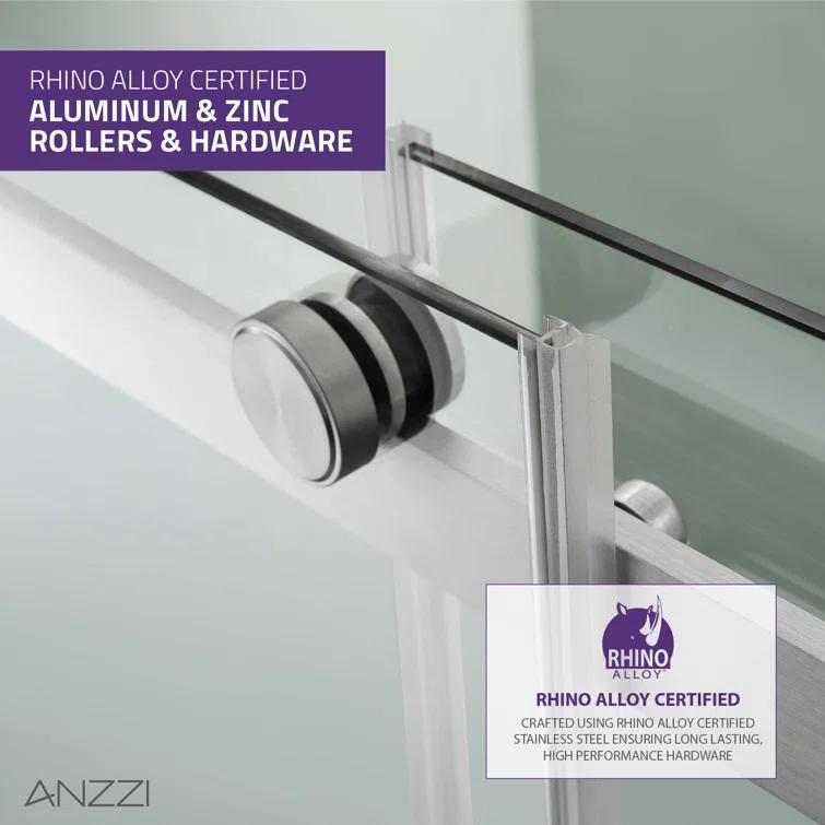 Stellar 48" W x 76" H Double Sliding Frameless Shower Door