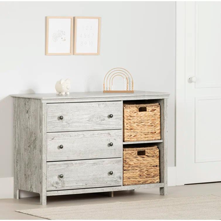 Cotton Candy 3-Drawer Dresser with Storage Baskets