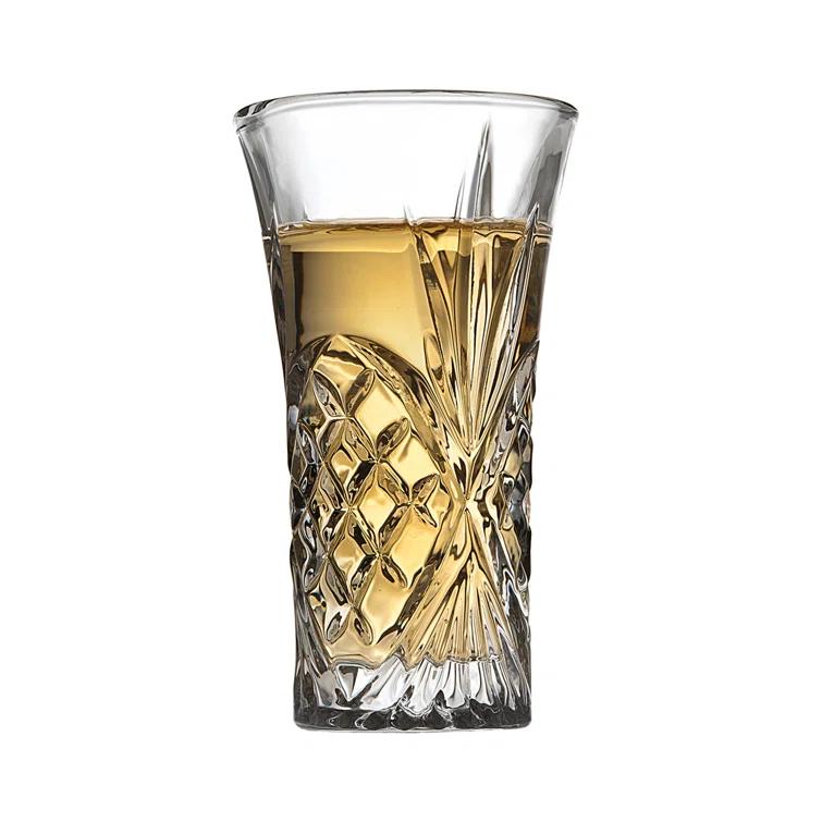 Godinger Silver 7pc Dublin Crystal Spirits Decanter and Shot Glass Set: Hand Wash, Dishwasher-Safe, Service for 6