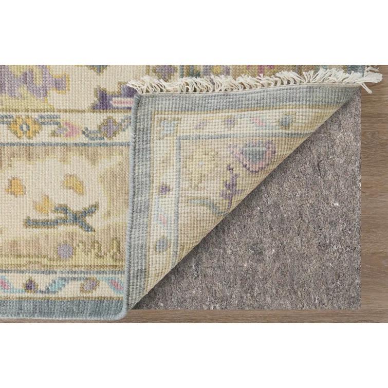 Karina Hand-Knotted Blue and Beige Wool Floral Area Rug