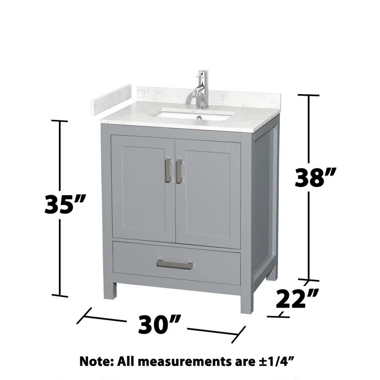 Sheffield 30" Freestanding Single Bathroom Vanity with Cultured Marble Top with Medicine Cabinet
