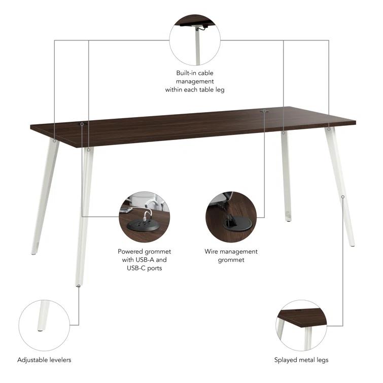 Bush Business Furniture Vista Computer Desk With Splayed Metal Legs