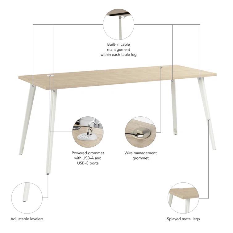 Bush Business Furniture Vista Computer Desk With Splayed Metal Legs