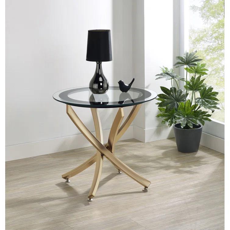 Brooke Glass Top End Table