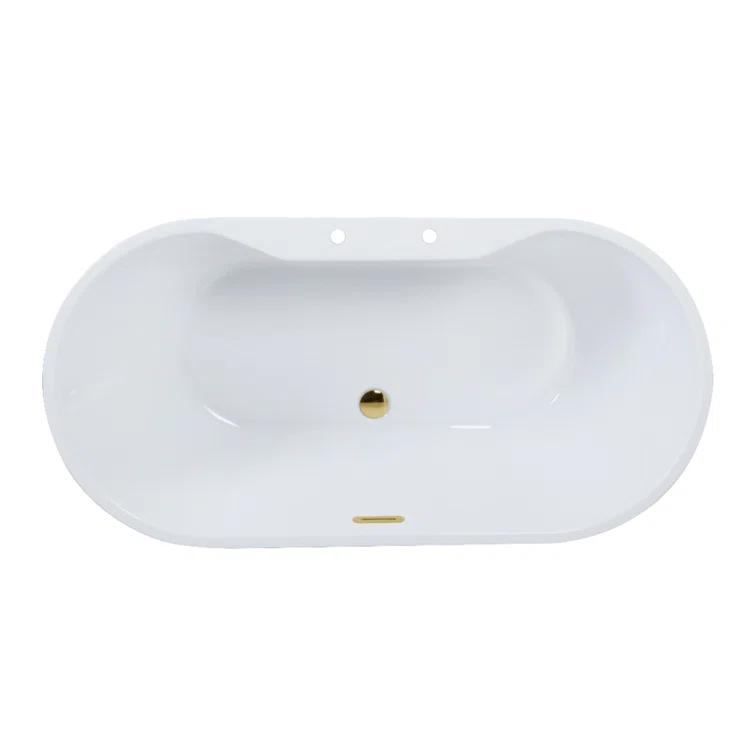 Kingston Brass VT7DE512823C422 Kingston Brass Aqua Eden 51-Inch Acrylic Oval Double Ended Freestanding Tub With Drain