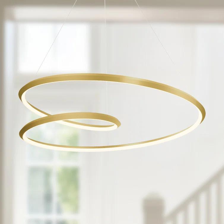 Ampersand 1 - Light Brushed Gold LED Unique/Statement Pendant
