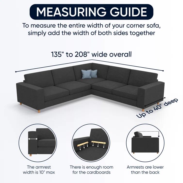 Stretchy Slipcover for Corner Sofa - Soft to Touch & Easy to Clean - Velvet Collection