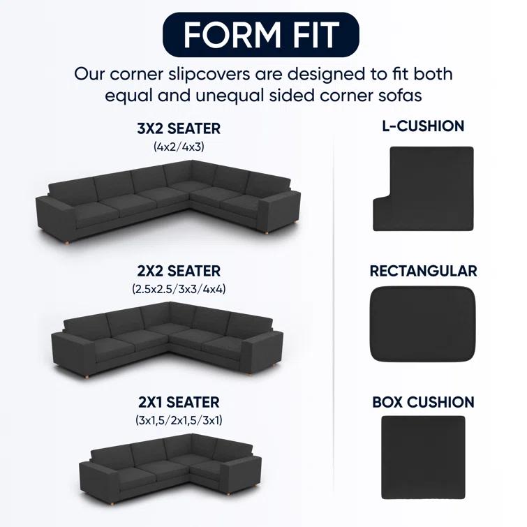 Stretchy Slipcover for Corner Sofa - Soft to Touch & Easy to Clean - Velvet Collection