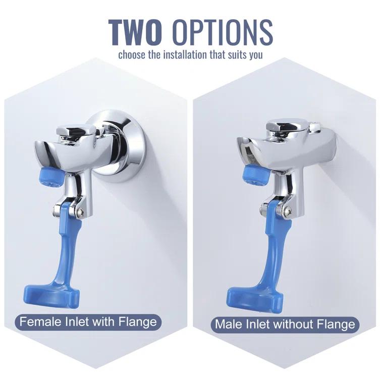 ARCORA Brass Commercial Wall Mounted Pot Filler Faucet, Push-Back Water Bottle Filling Station Female Inlet AR42033C-F