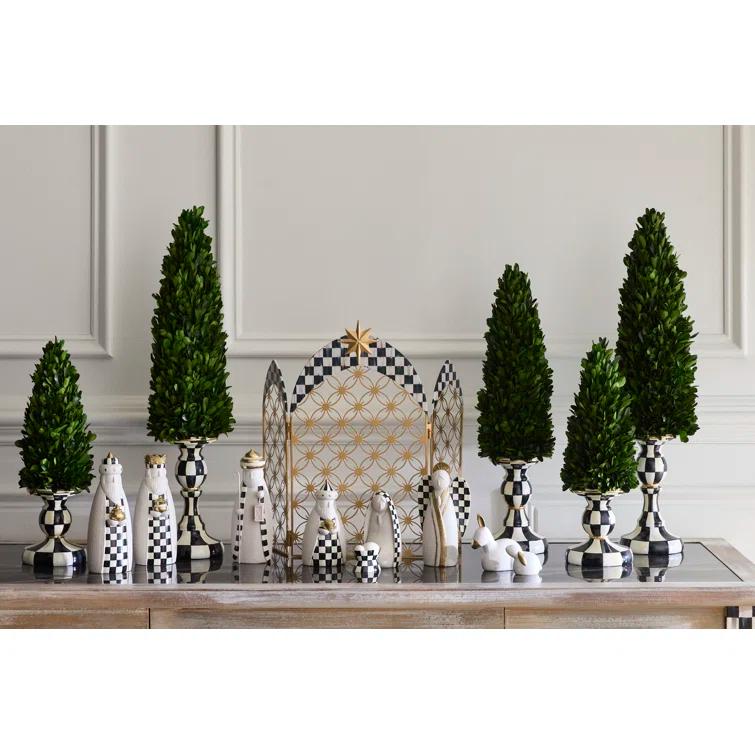 Courtly Check Black and White 10-Piece Mini Nativity Set