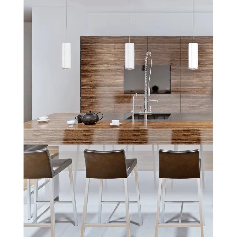 White Crystal LED Cylinder Pendant Light