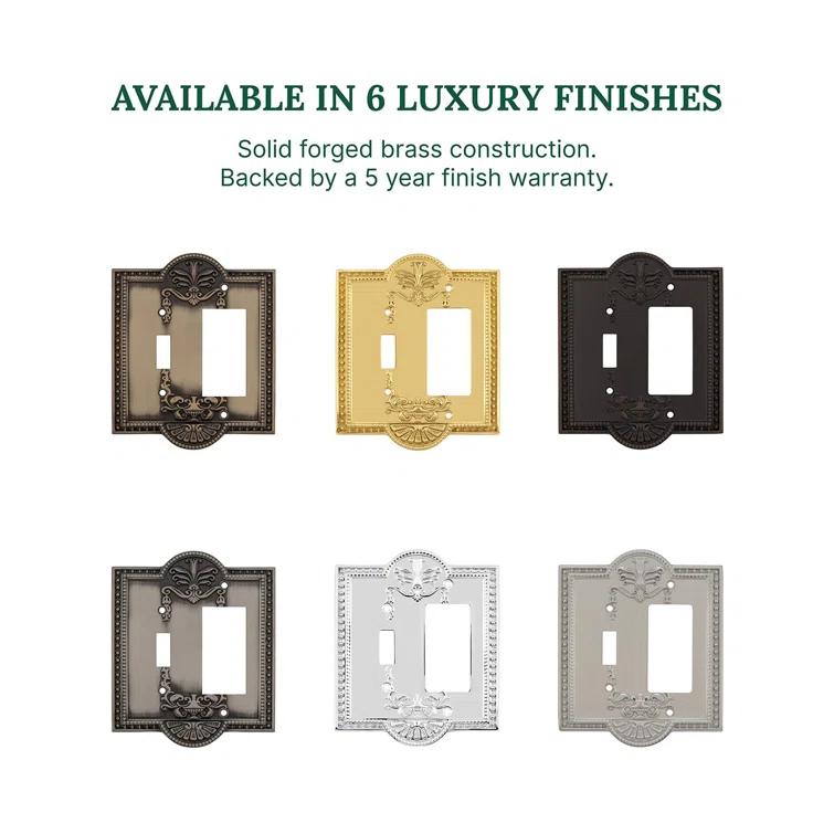Meadows 2-Gang Toggle Light Switch / Rocker Combination Wall Plate