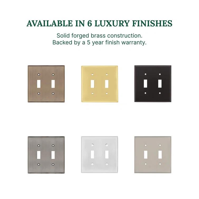 New York 2-Gang Toggle Light Switch Wall Plate
