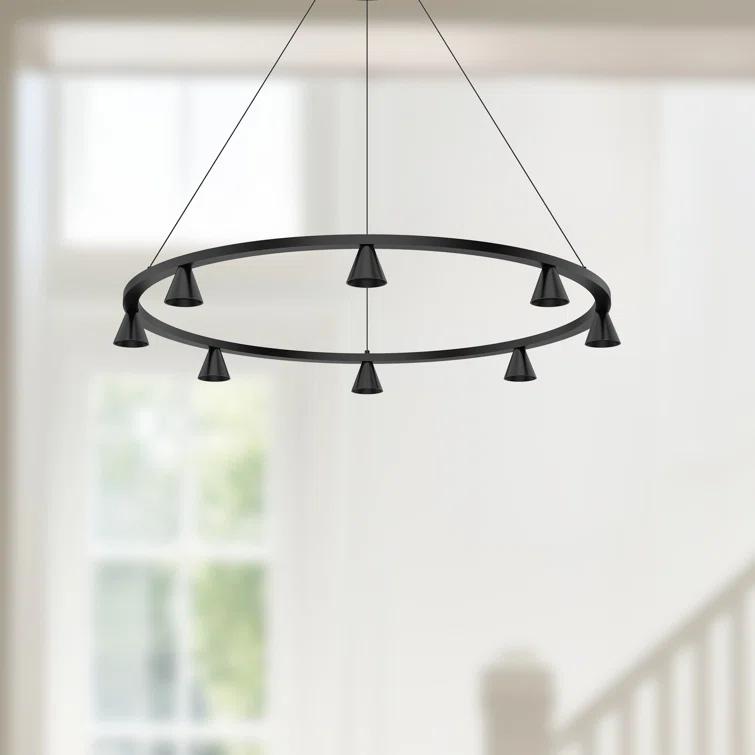 Kuzco Lighting 8 - Light Dimmable LED Wagon Wheel Chandelier