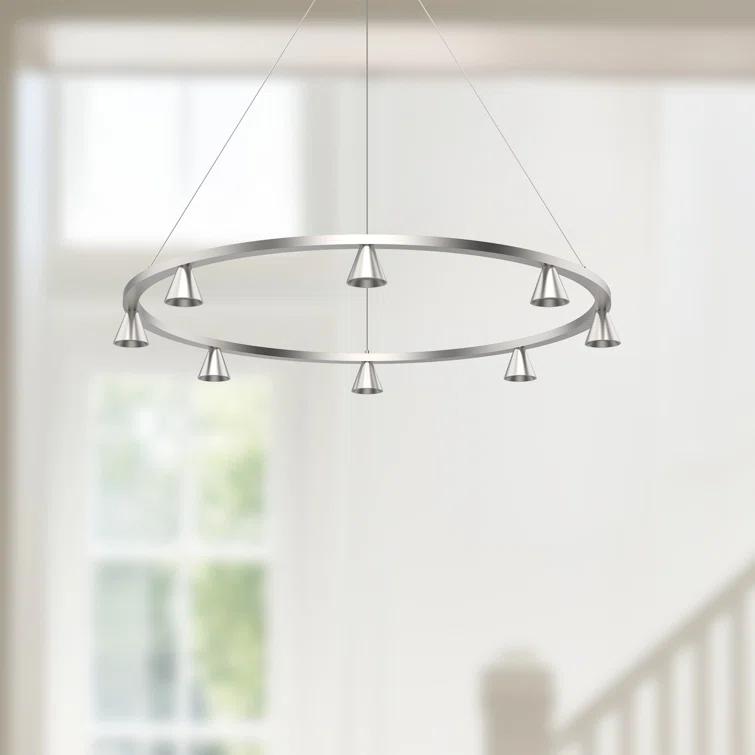 Kuzco Lighting 8 - Light Dimmable LED Wagon Wheel Chandelier
