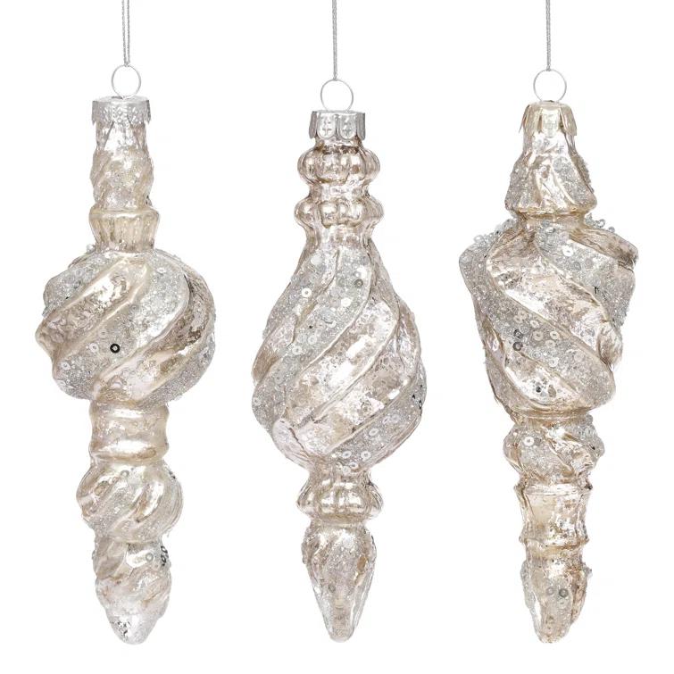 Chandelier Finial Ornament - 6 Inches Set Of 12