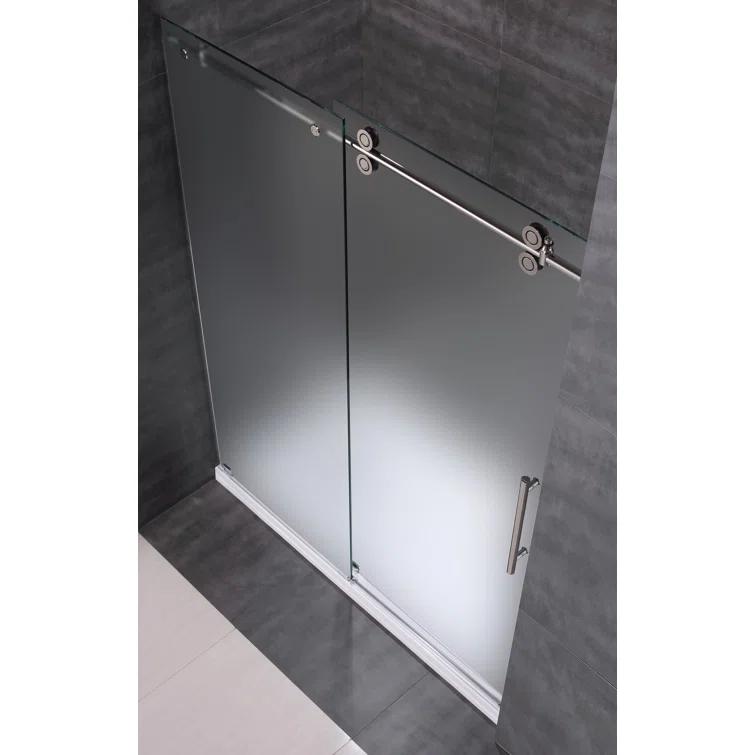 Langham 75" H Hinged Frameless Shower Door