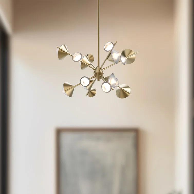 Geode Dimmable LED Sputnik Modern Linear Chandelier