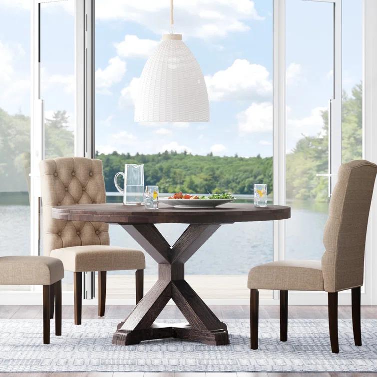 Bianca Round Solid Wood Dining Table