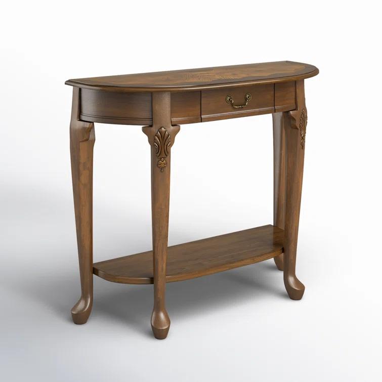Butler Specialty Demilune Console Table In Vintage Oak