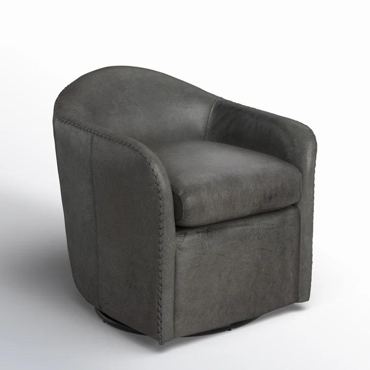 Sinbad Genuine Leather Swivel Club Chair