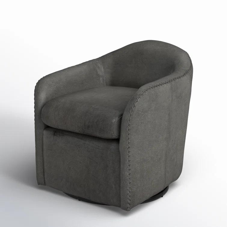 Sinbad Genuine Leather Swivel Club Chair