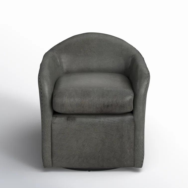 Sinbad Genuine Leather Swivel Club Chair