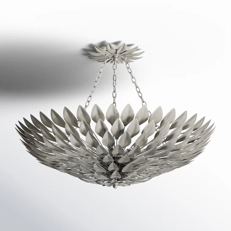Broche 6 Light Antique Silver Ceiling Mount