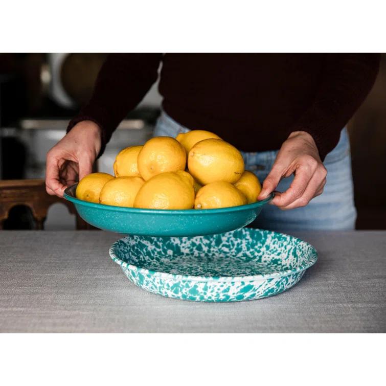 Crow Canyon Home Crow Canyon Enamelware Splatter Pasta Plates (Set of 4)