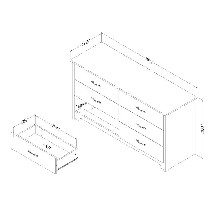 Fusion 6-Drawer Dresser