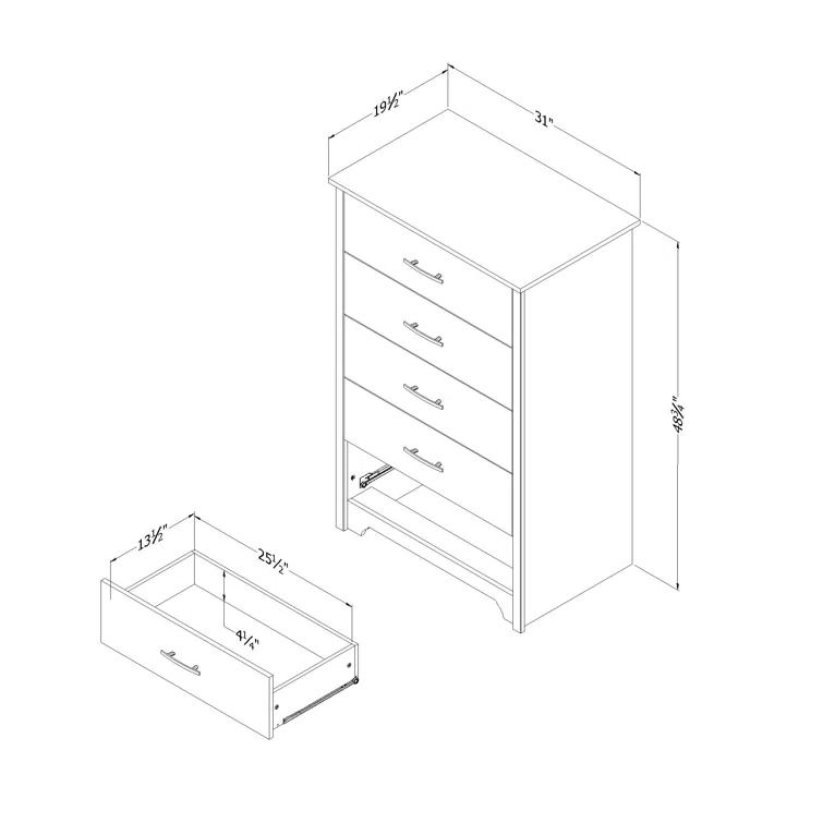 Fusion 31'' W 5 - Drawer Dresser