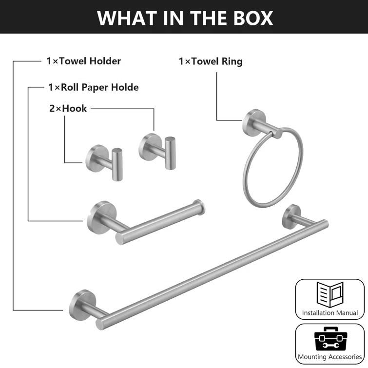5 - Piece Bathroom Hardware Set