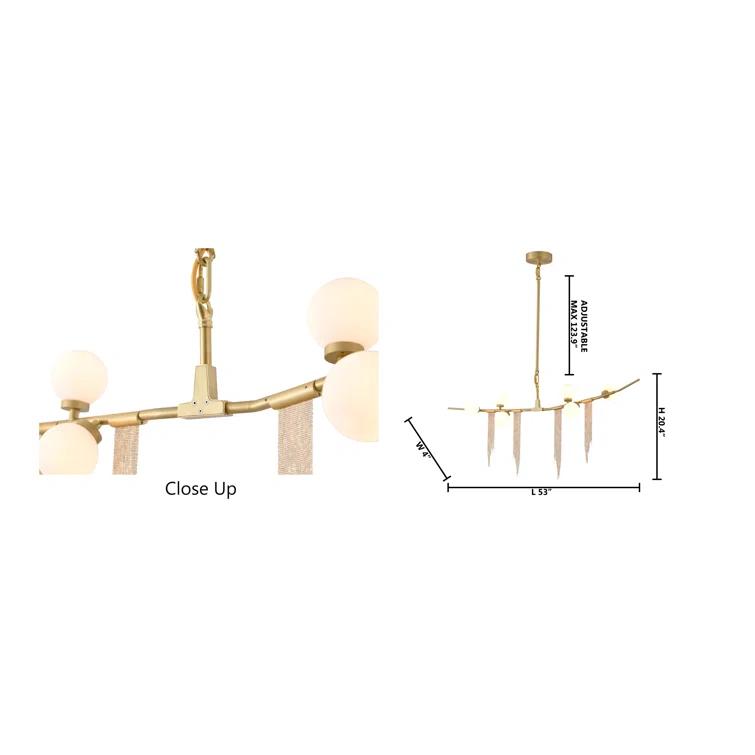 Bethel International Chandelier Gold Metal & Glass