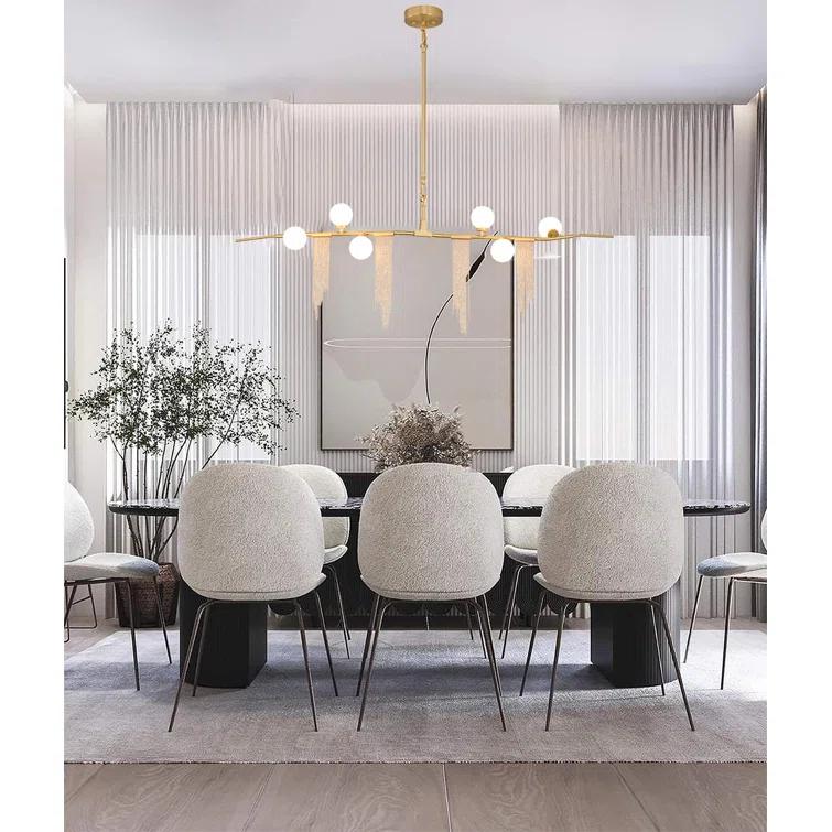 Bethel International Chandelier Gold Metal & Glass