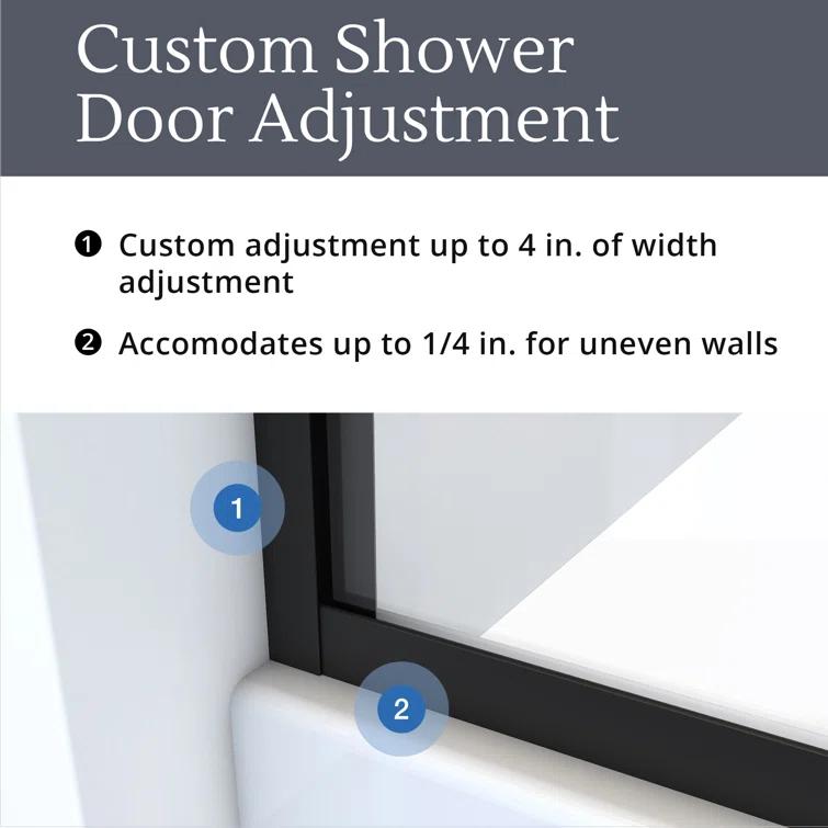 DreamLine Alliance Pro HV 56-60 in. W x 70 1/2 in. H Semi-Frameless Sliding Shower Door