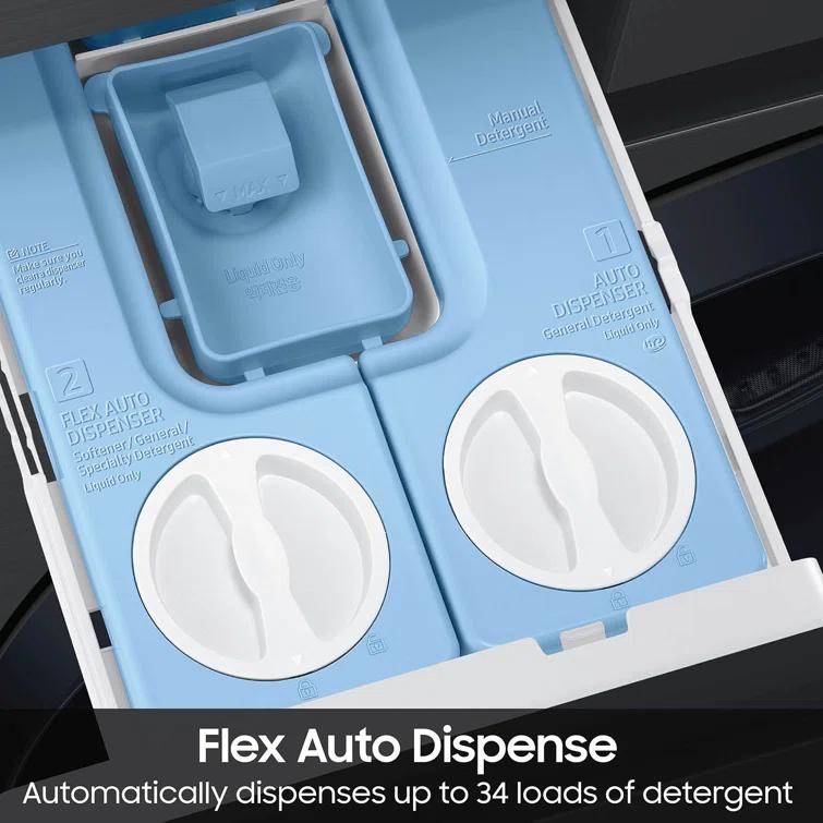 Samsung Samsung Bespoke AI Laundry Hub 4.6 cu. ft. Single Unit Washer and 7.6 cu. ft. Gas Dryer WH46DBH500GVA3