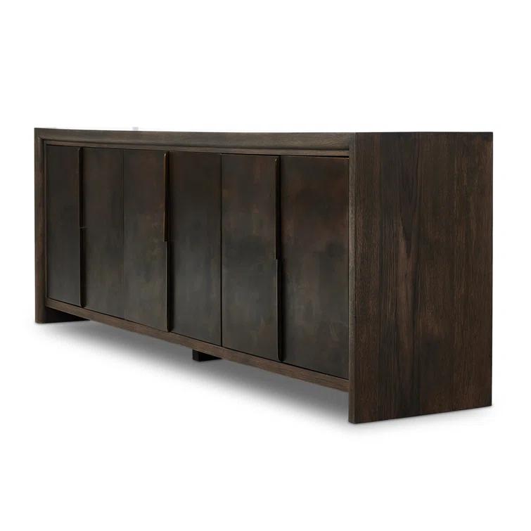 Arlington Espresso Oak and Iron 96" Sideboard