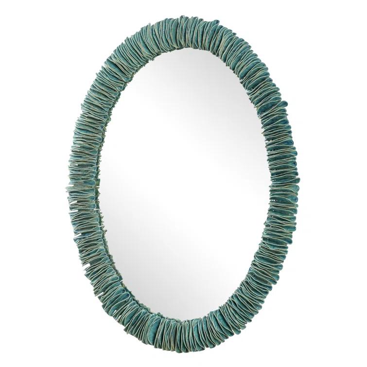 Uttermost Bonaire Teal Blue Oval Mirror