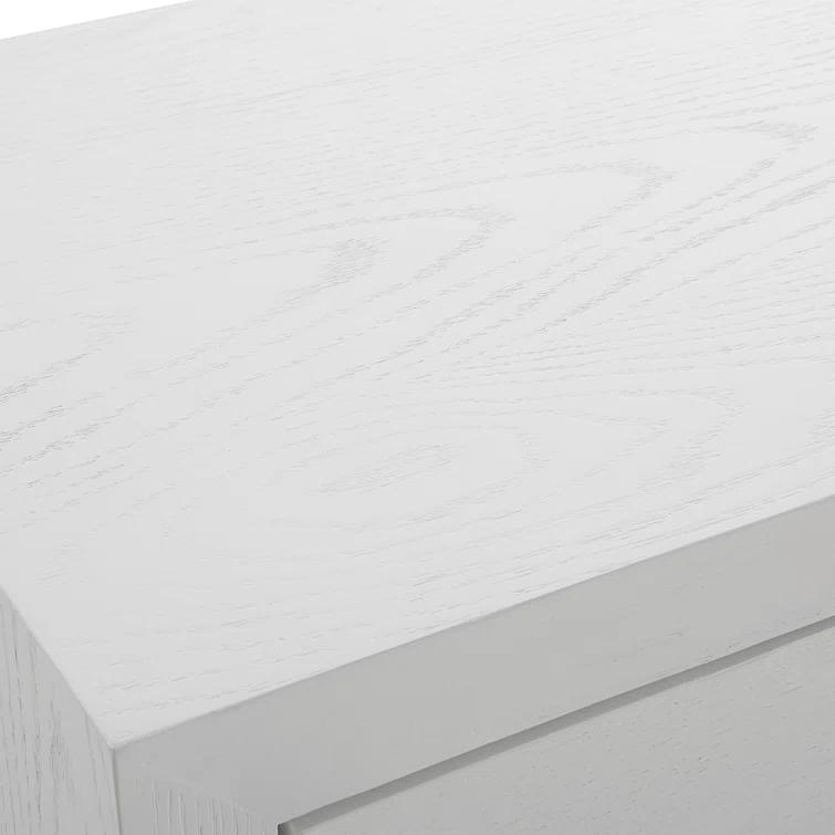 White and Brass Fir Wood Contemporary Accent Cabinet