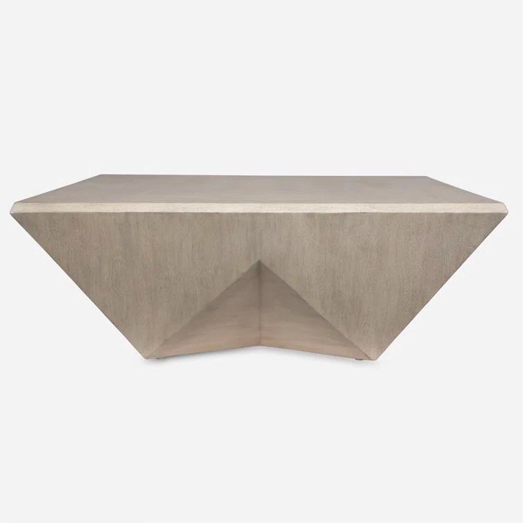 Gray Mango Wood Square Coffee Table with Veneer Finish