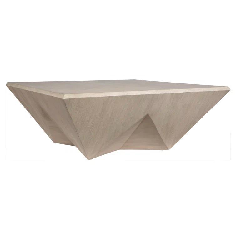 Gray Mango Wood Square Coffee Table with Veneer Finish