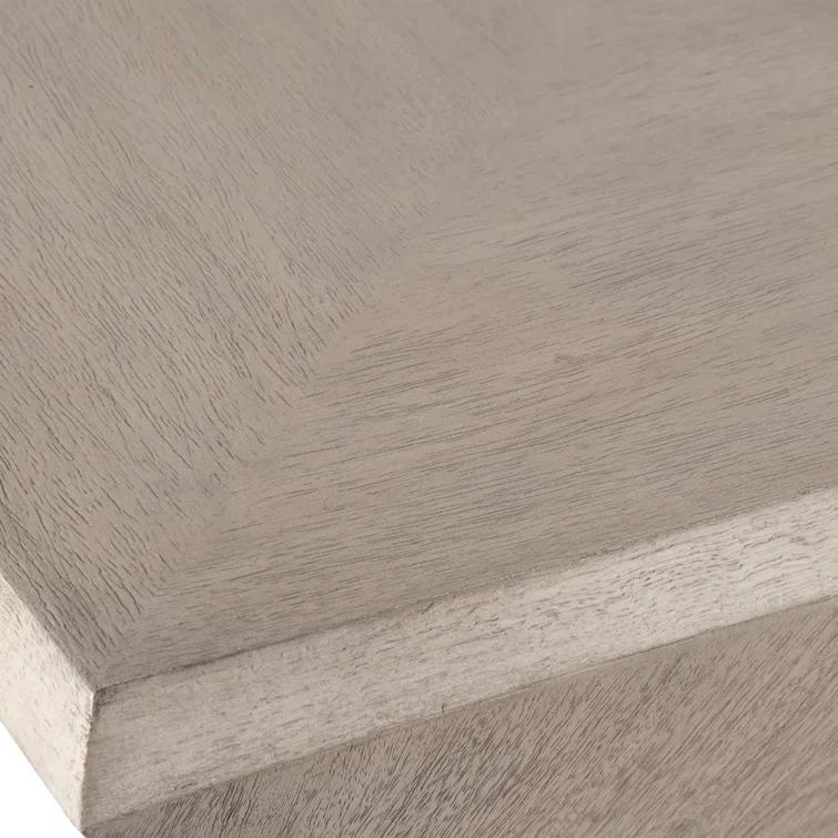 Gray Mango Wood Square Coffee Table with Veneer Finish