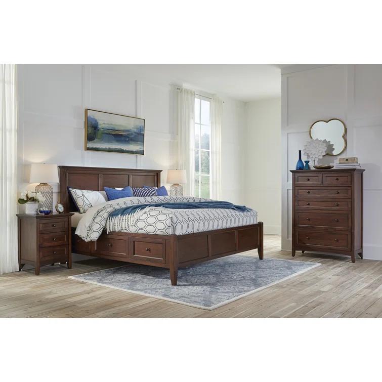 Solid Wood Platform Storage Bed