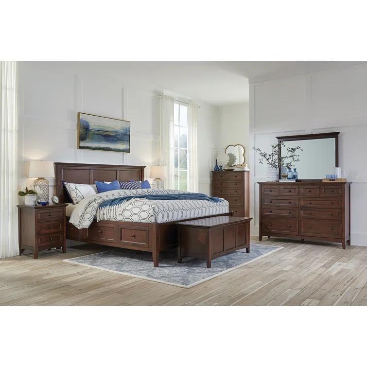 Solid Wood Platform Storage Bed