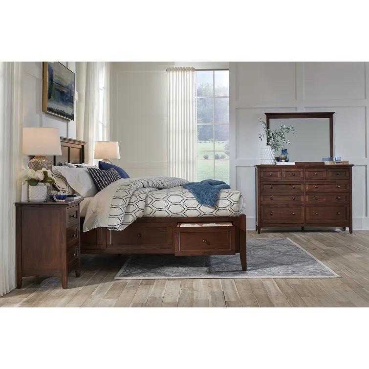 Solid Wood Platform Storage Bed