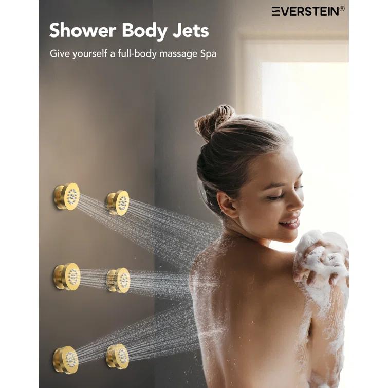 Thermostatic Shower System 12" Rain Shower Head withHandheld Spray,Shower Faucet Set with Valve Trim Kit