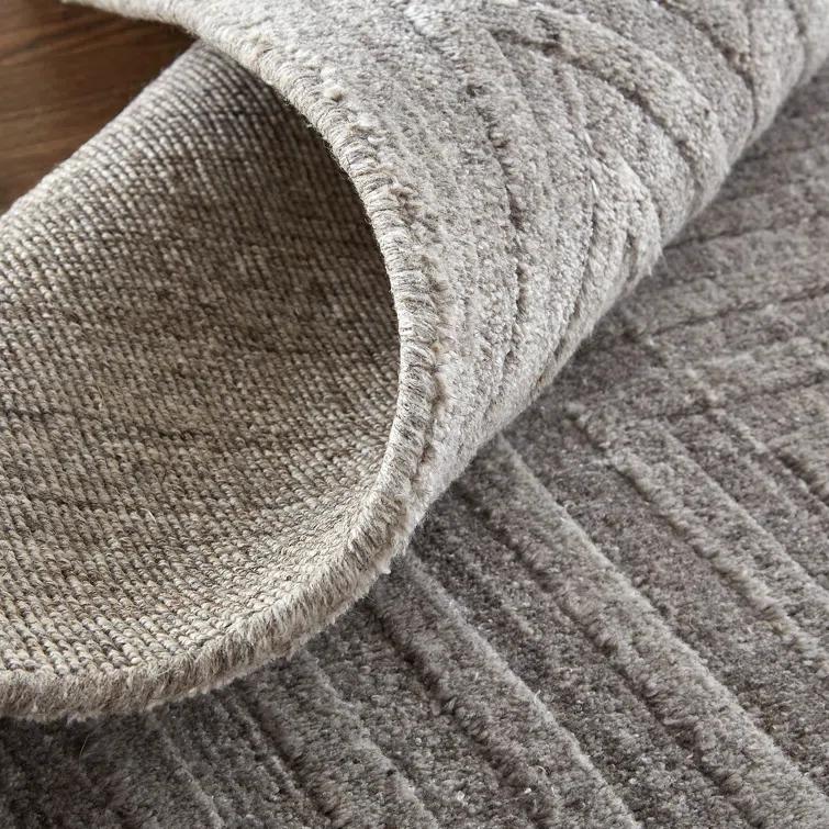Anatollo Minimal Viscose Rug Beige/Gray