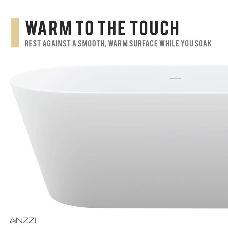 Rossetto 66.8'' x 24.25'' Freestanding Soaking Solid Surface Bathtub